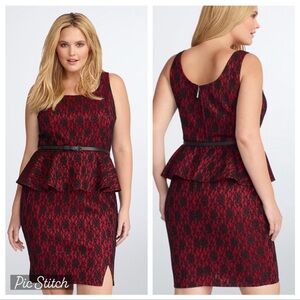 Torrid Rebel Wilson Red and Black Lace Dress